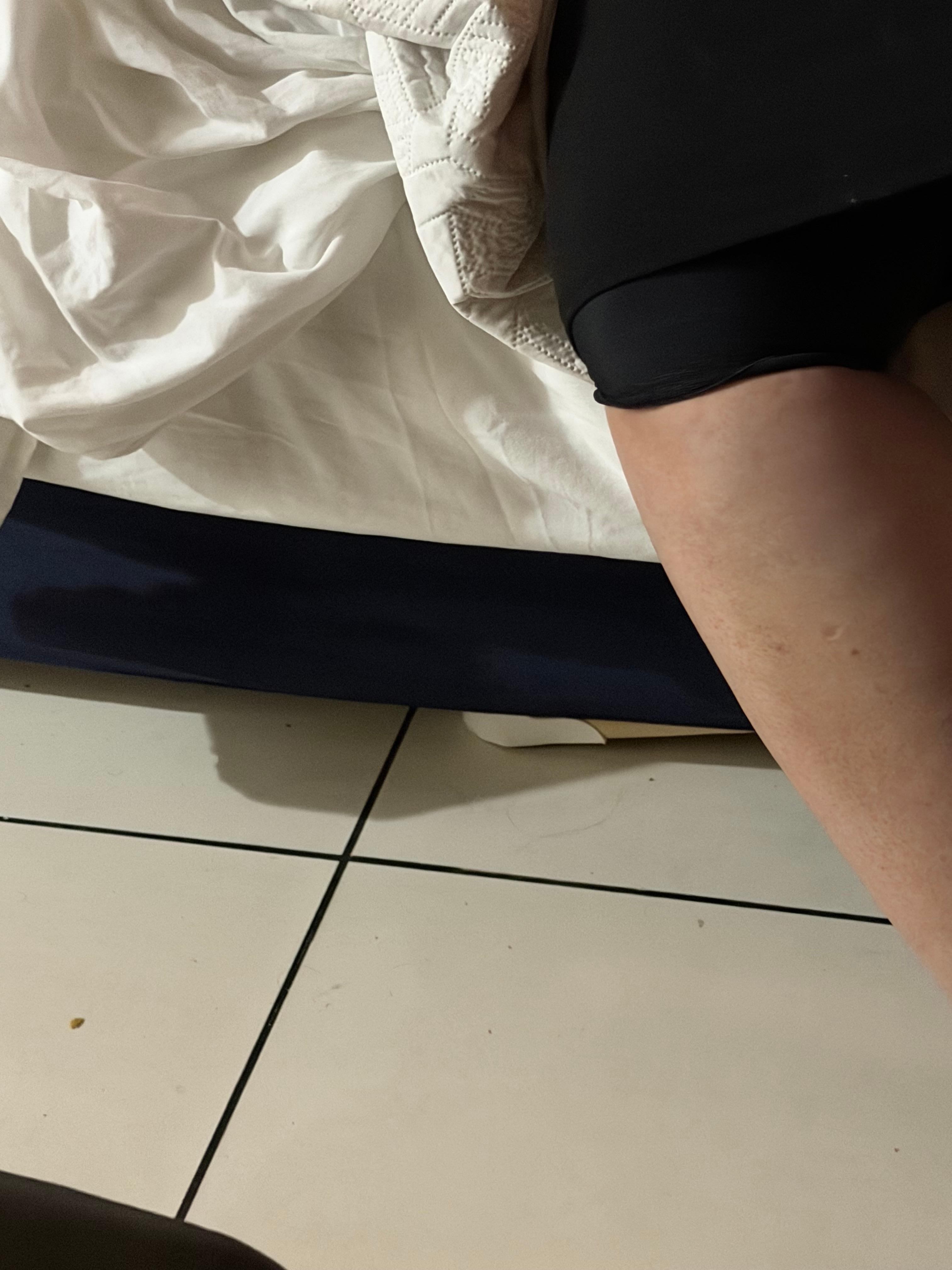 If you look at the floor, you can see the broken wood. They replaced it, but it was still uneven, which gave me severe back pain.