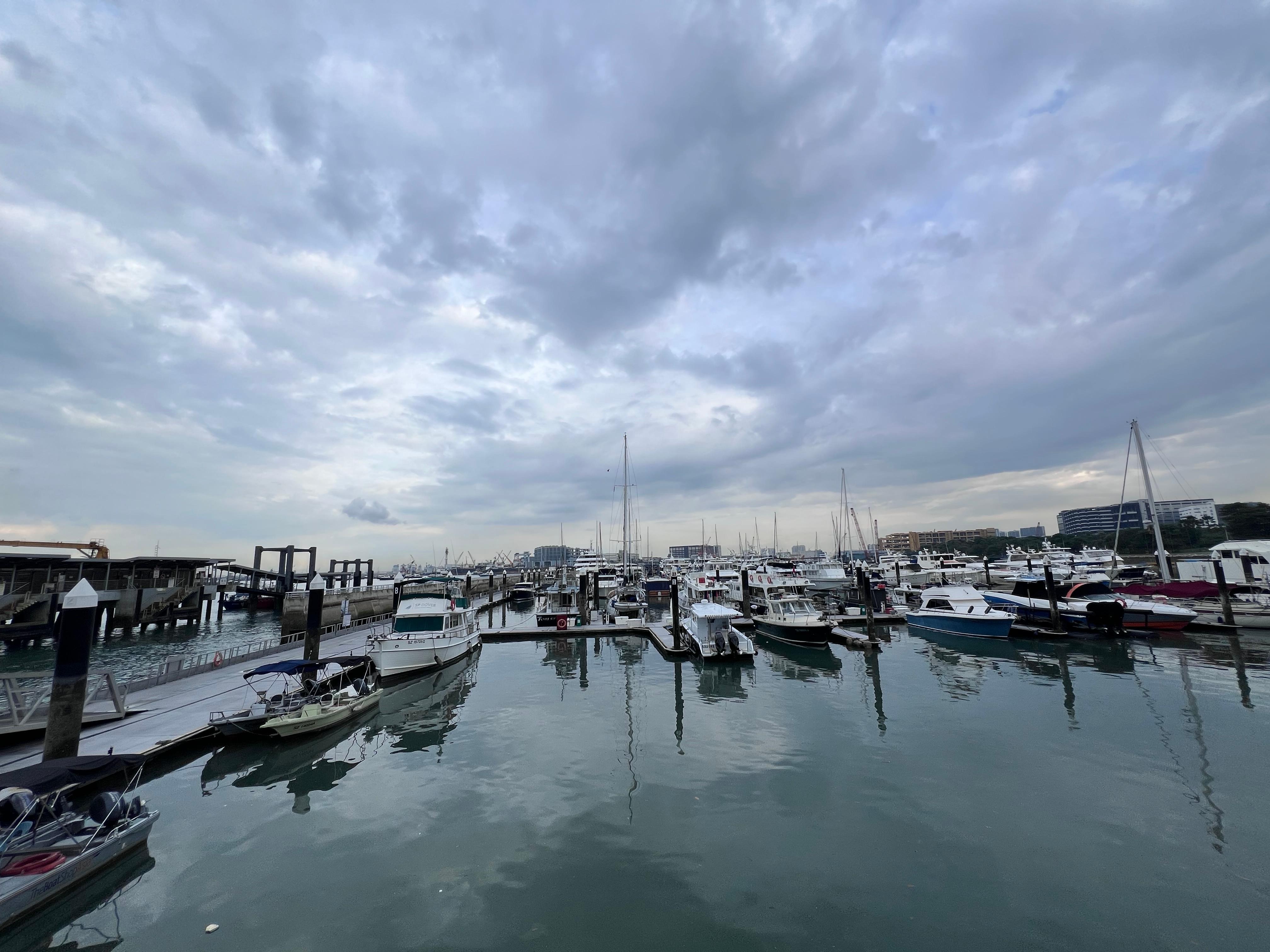 Wide view of the yachts 