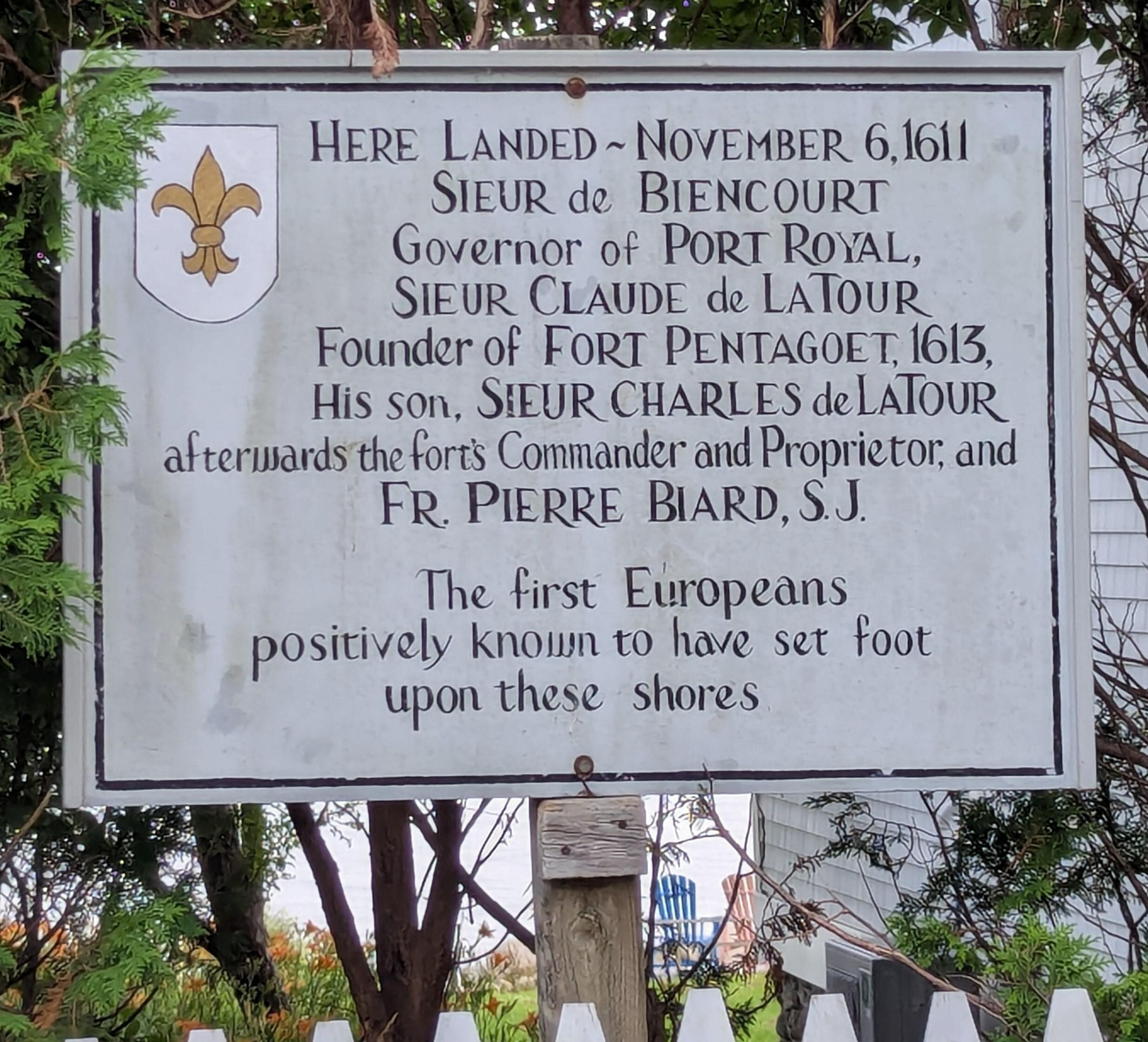 One of many historic interpretative signs in Castine, Maine
