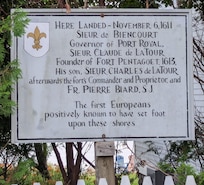 One of many historic interpretative signs in Castine, Maine