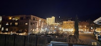 Night view of downtown from upstairs balcony