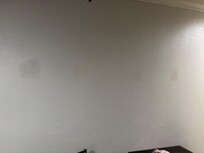 They had a bunch of plasterers covering up holes, but they never went through and repainted at all