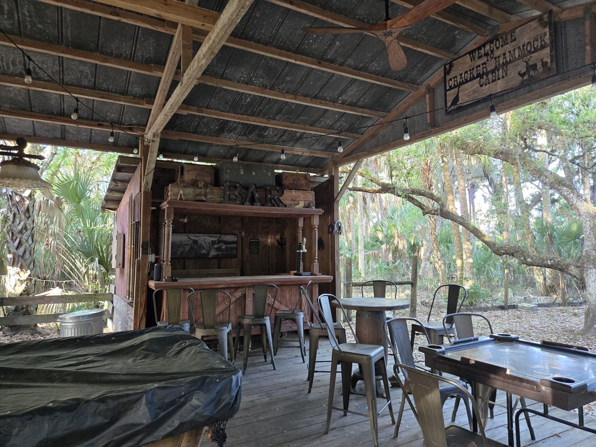 Patio bar, pool table & domino table