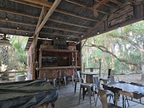 Patio bar, pool table & domino table