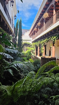 Courtyard area between rooms.