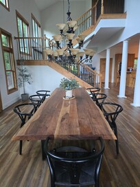 Enormous table that sat our family's many meals and hosted great conversations.