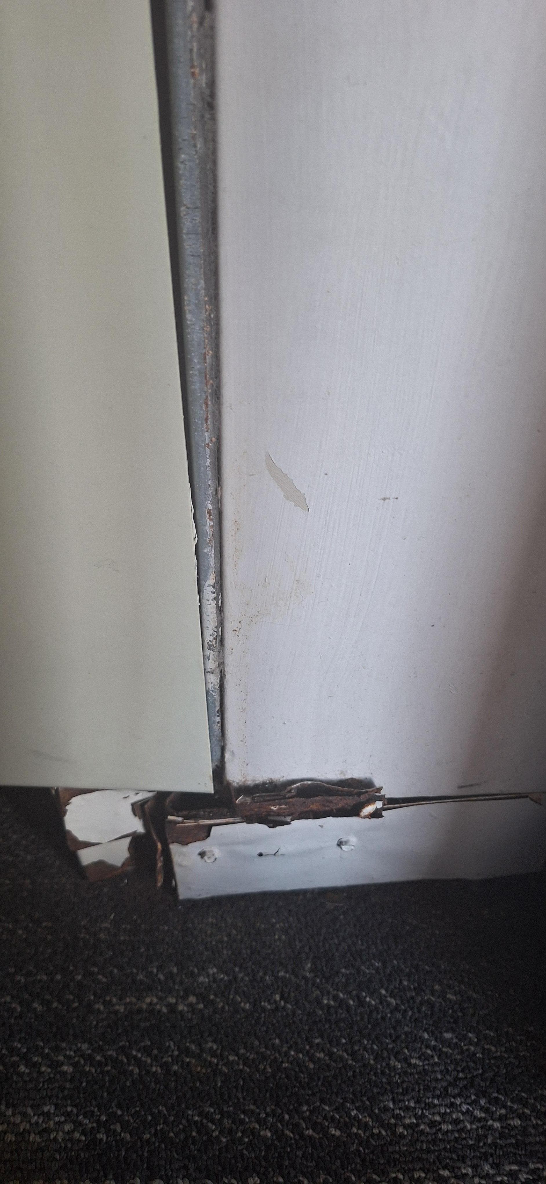 AC unit was damaged and falling apart