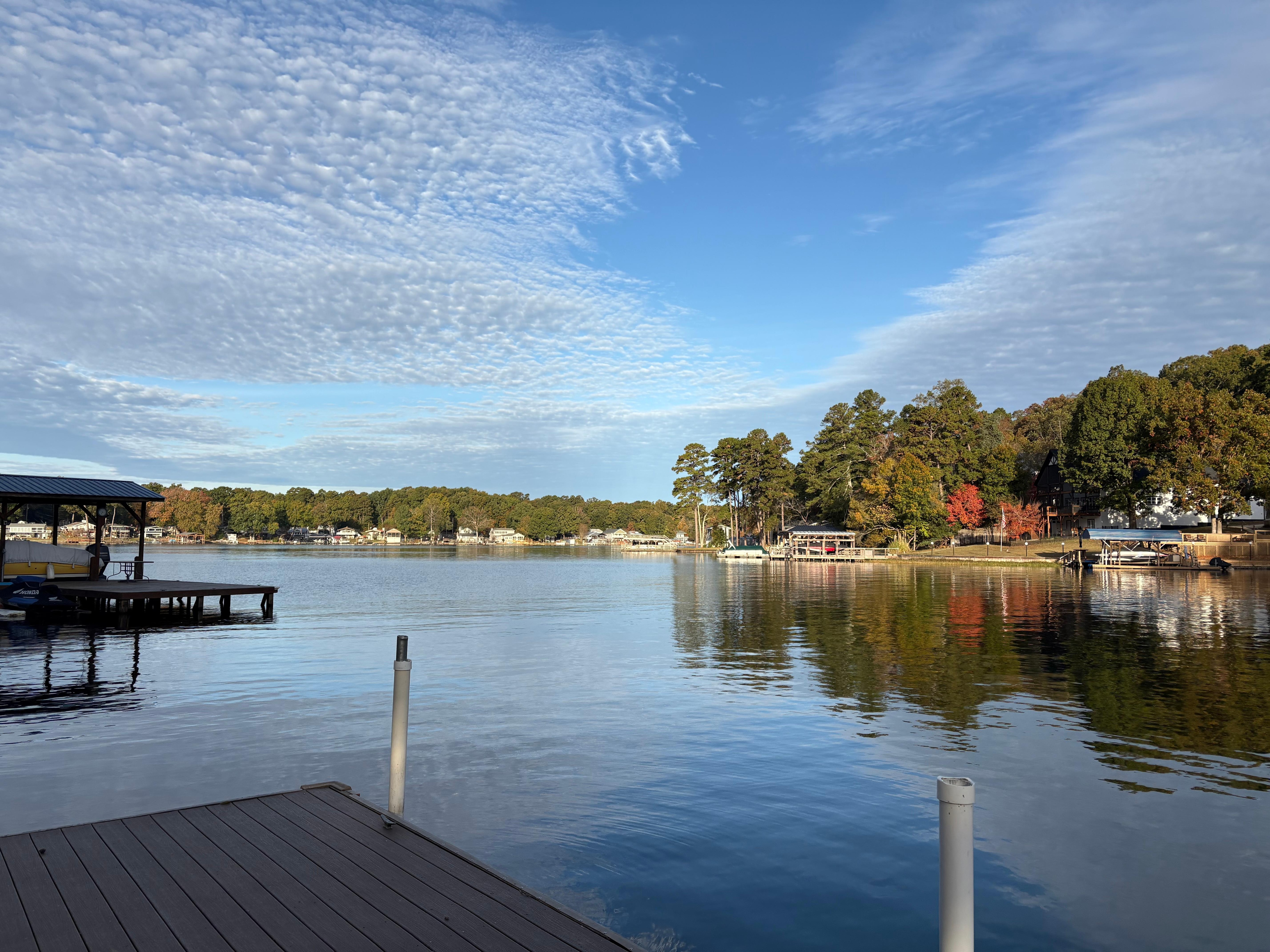 Morning coffee on the dock.
