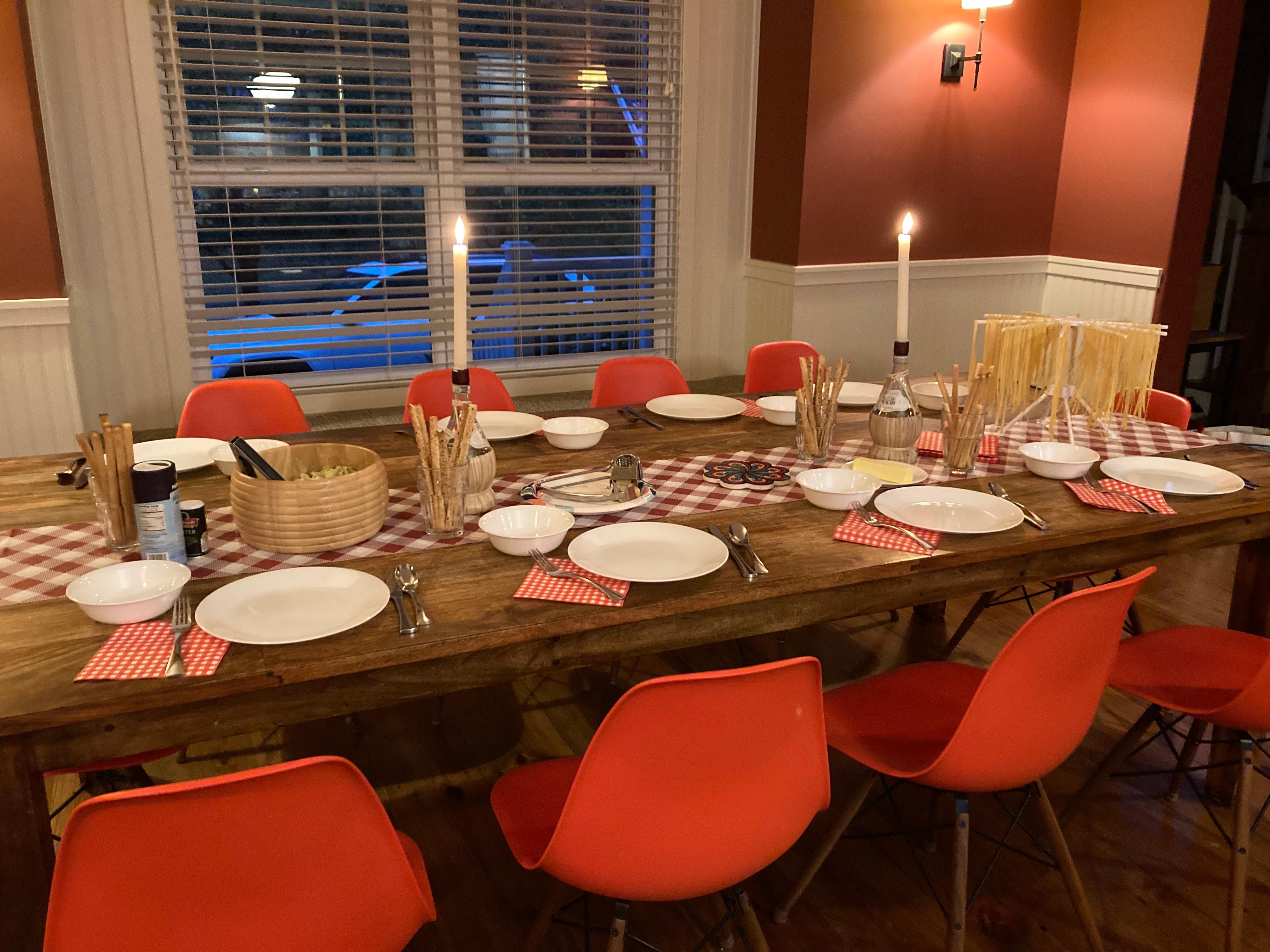 Italian dinner night.