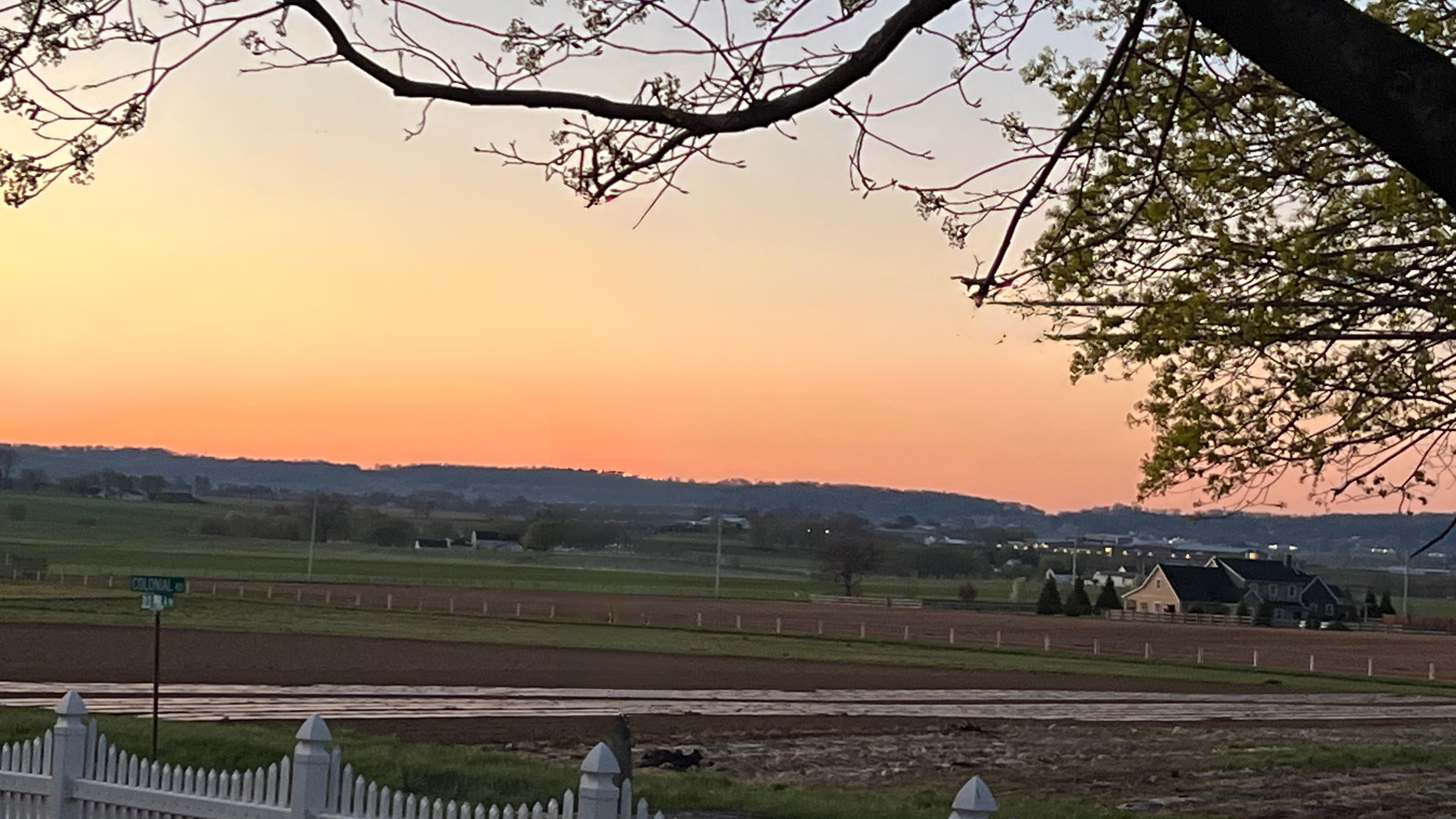 View of the farms across the street