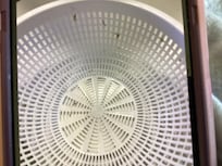 Dried food on colander