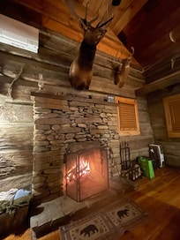 We spent lots of time in front of this incredible fireplace, reading or watching tv!