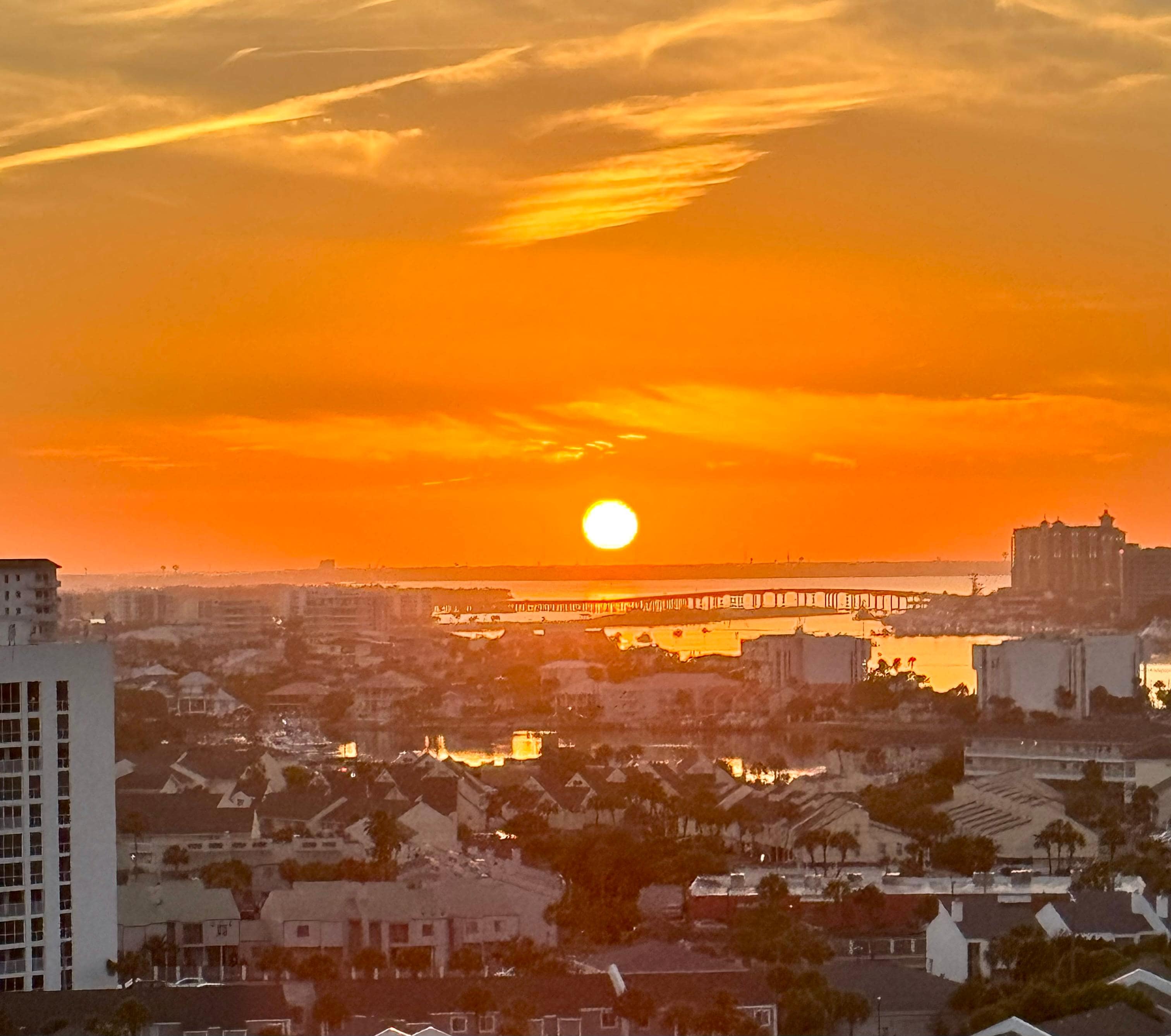 Sunset view from front door 