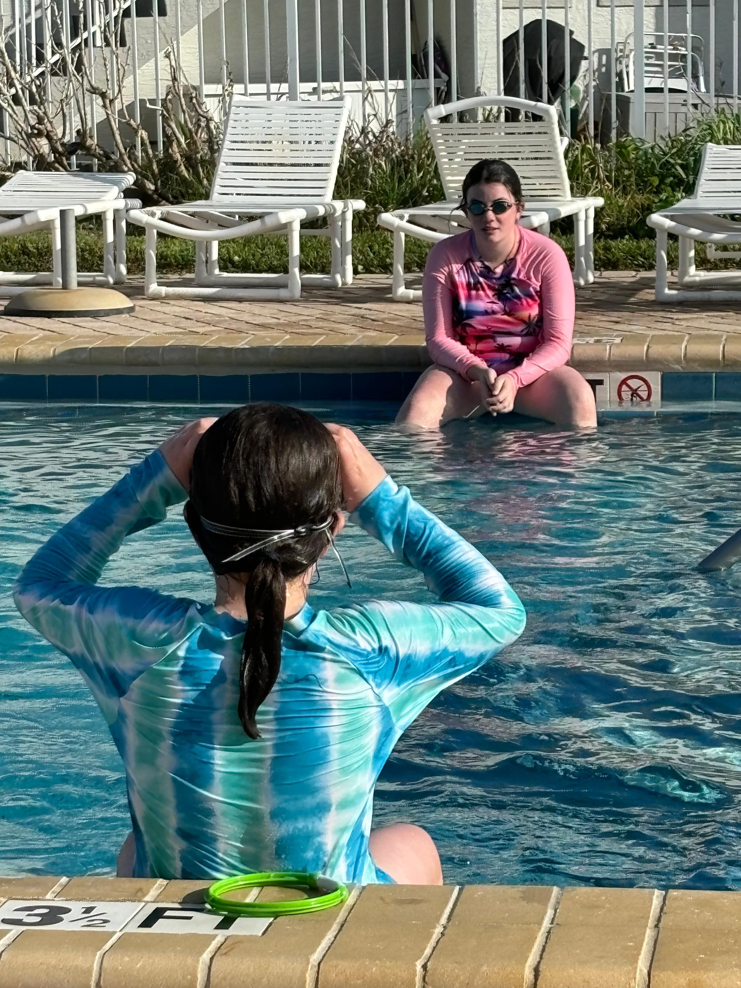 Great pool!  Not heated and open from dawn to dusk!