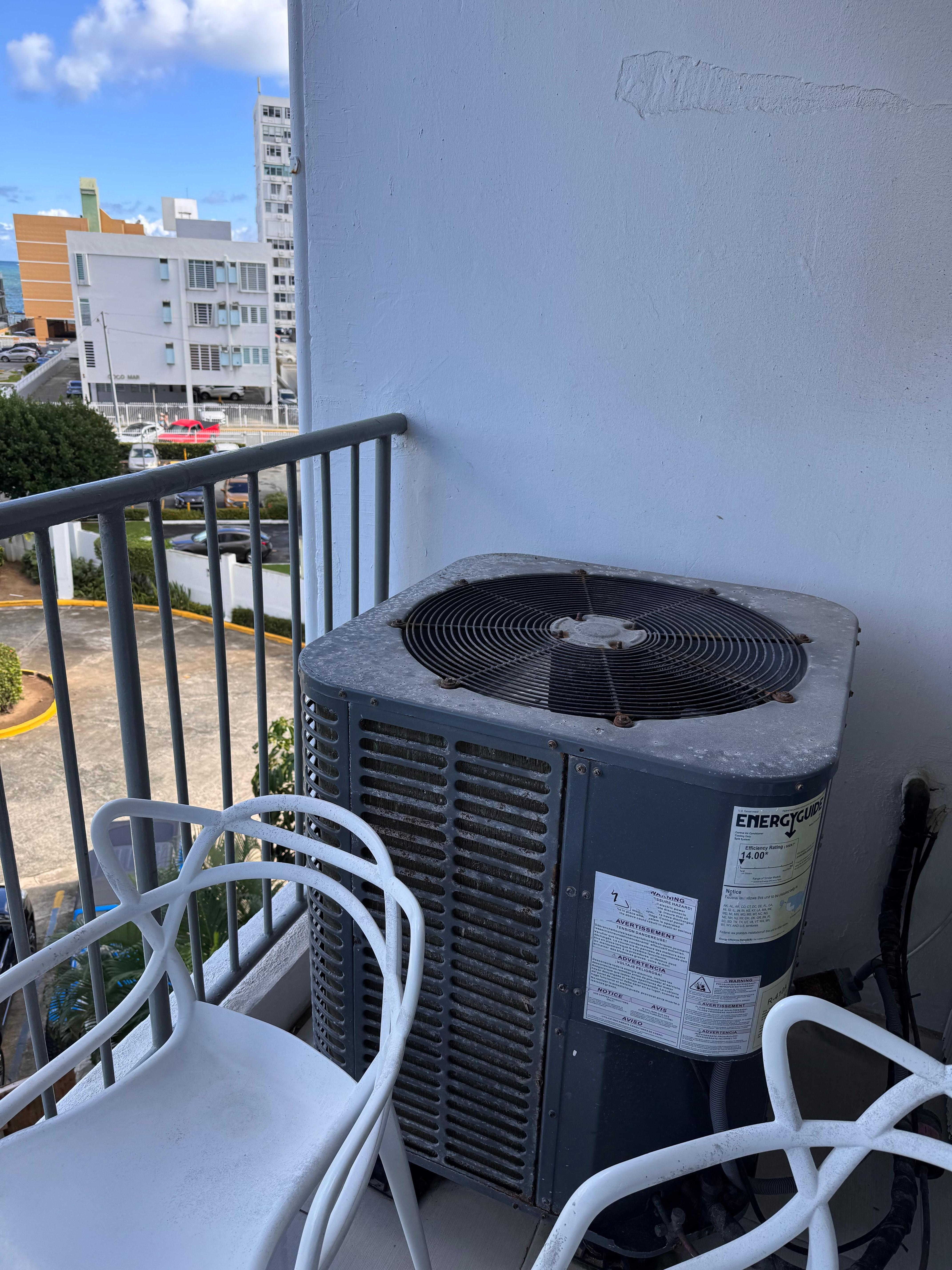 AC unit on balcony 