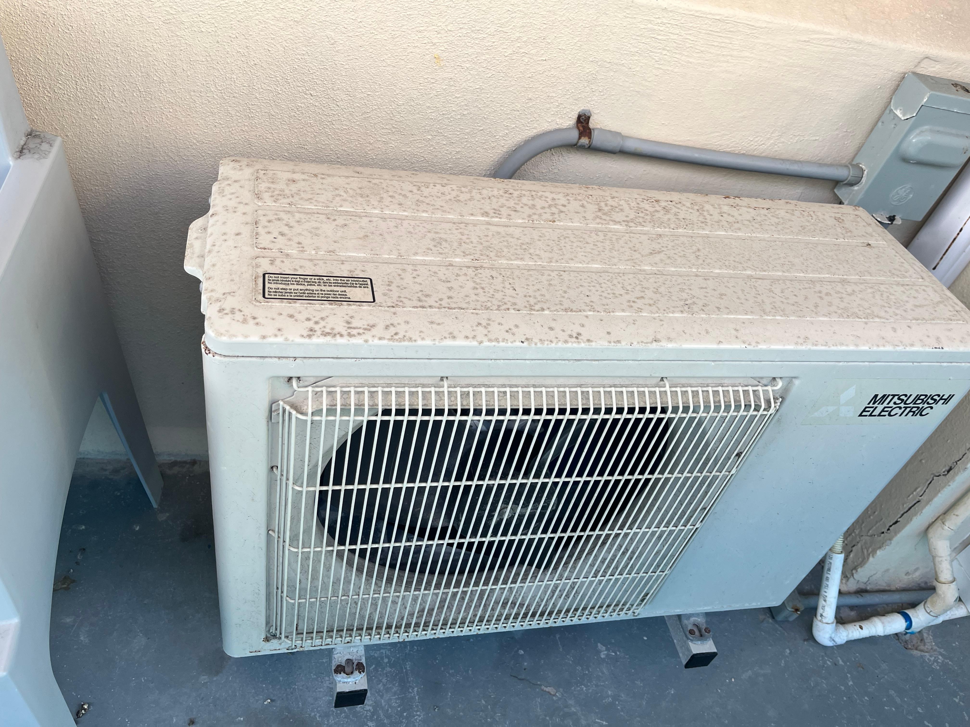 Old unit taking up space on the balcony