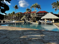 Steps to beach & pool