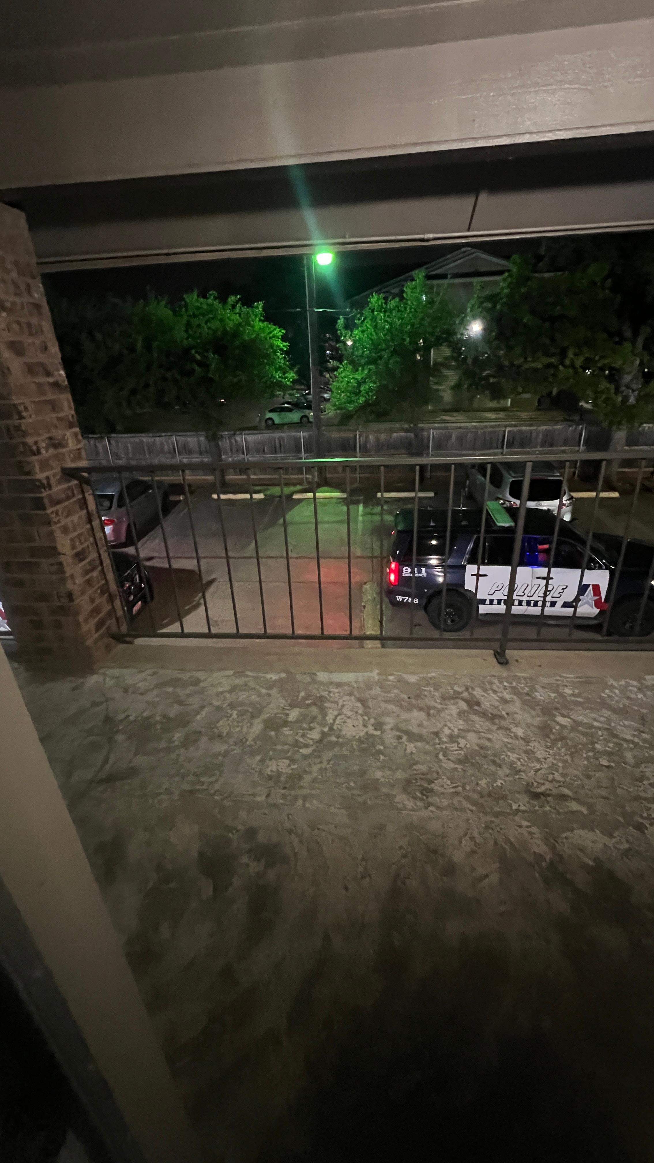 A police car showed up to respond to a call
