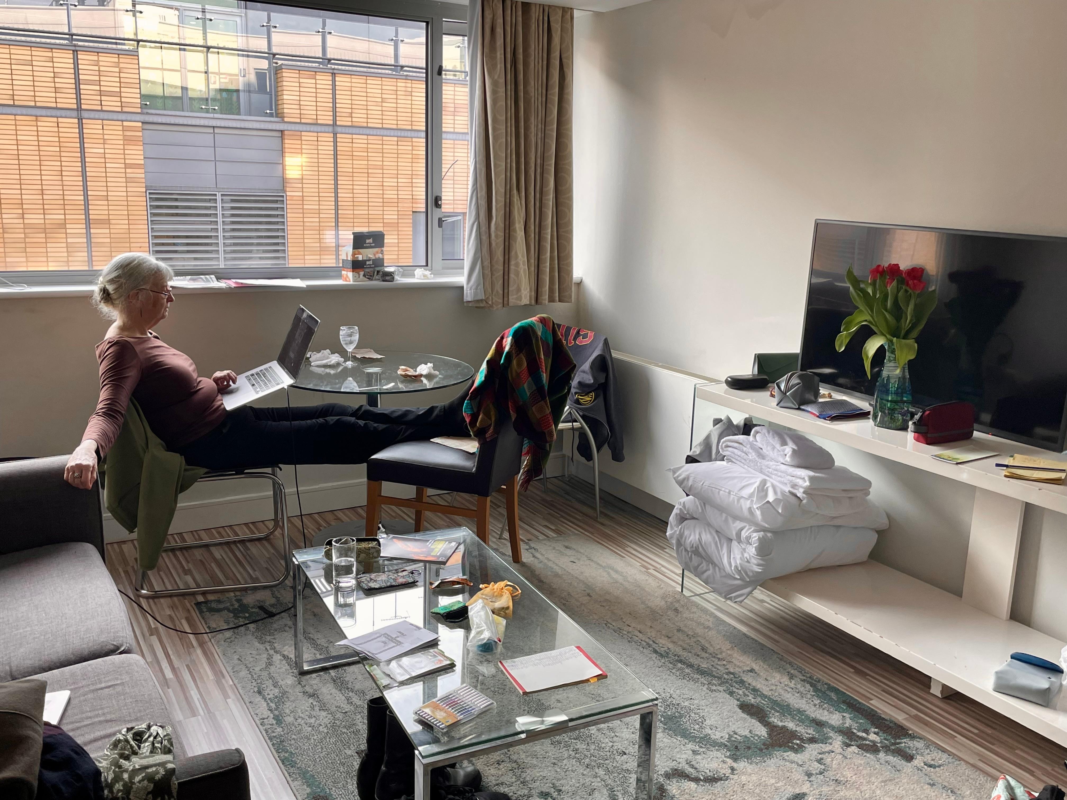 The 1-BR “Office” apartment living-room, #405