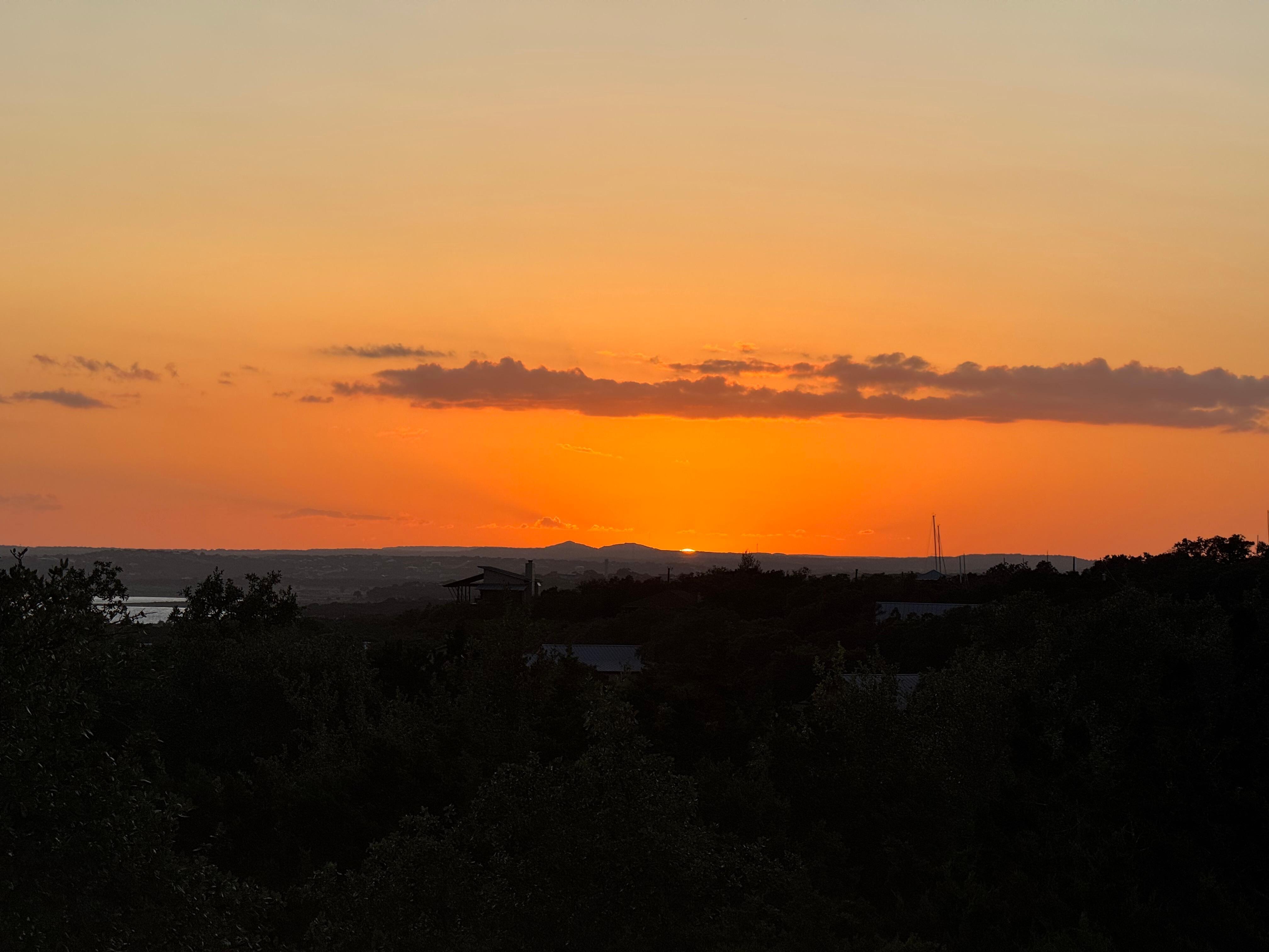 Sunset view from
Upstairs porch. 