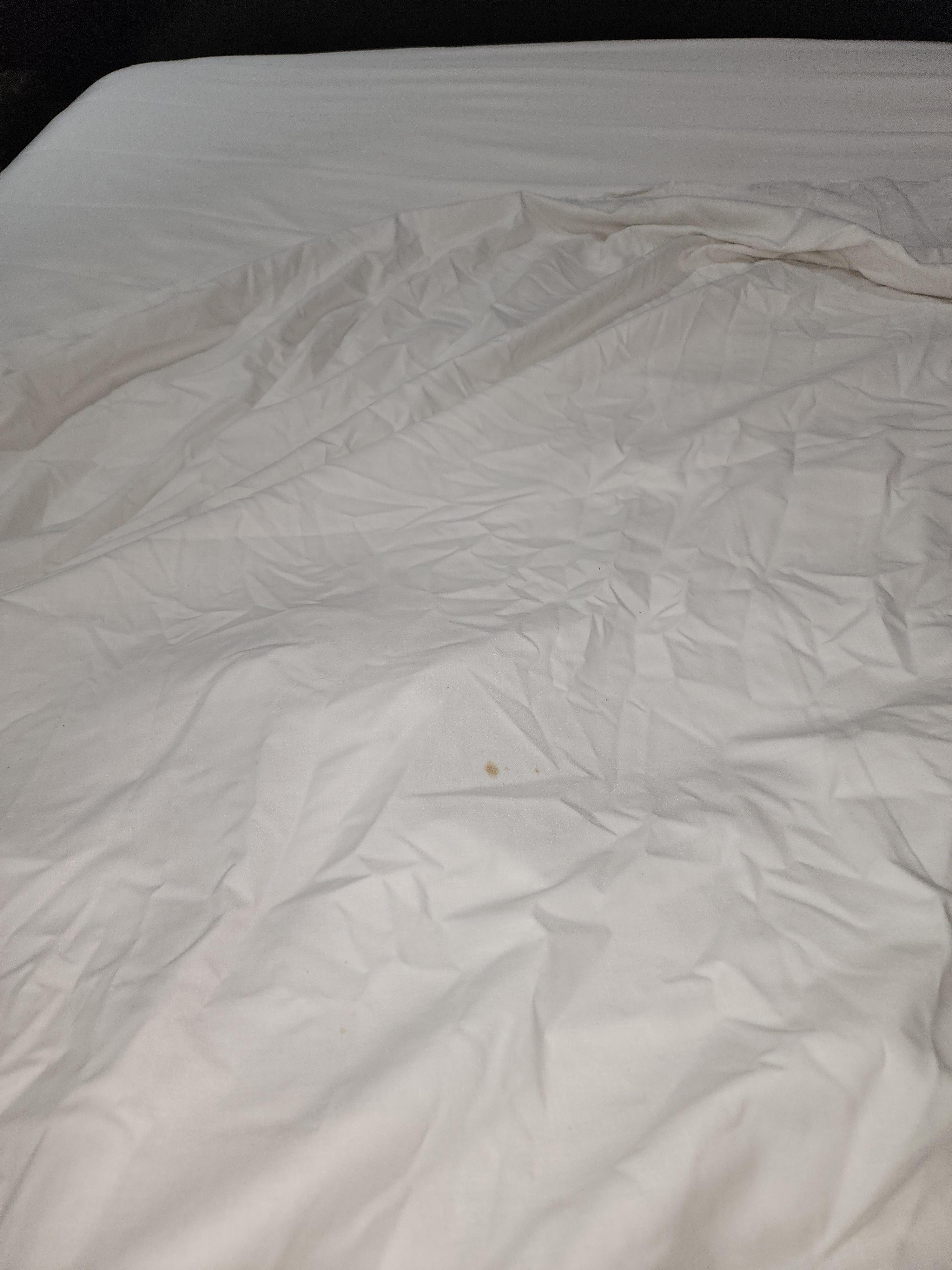 Stains on the first set of sheets