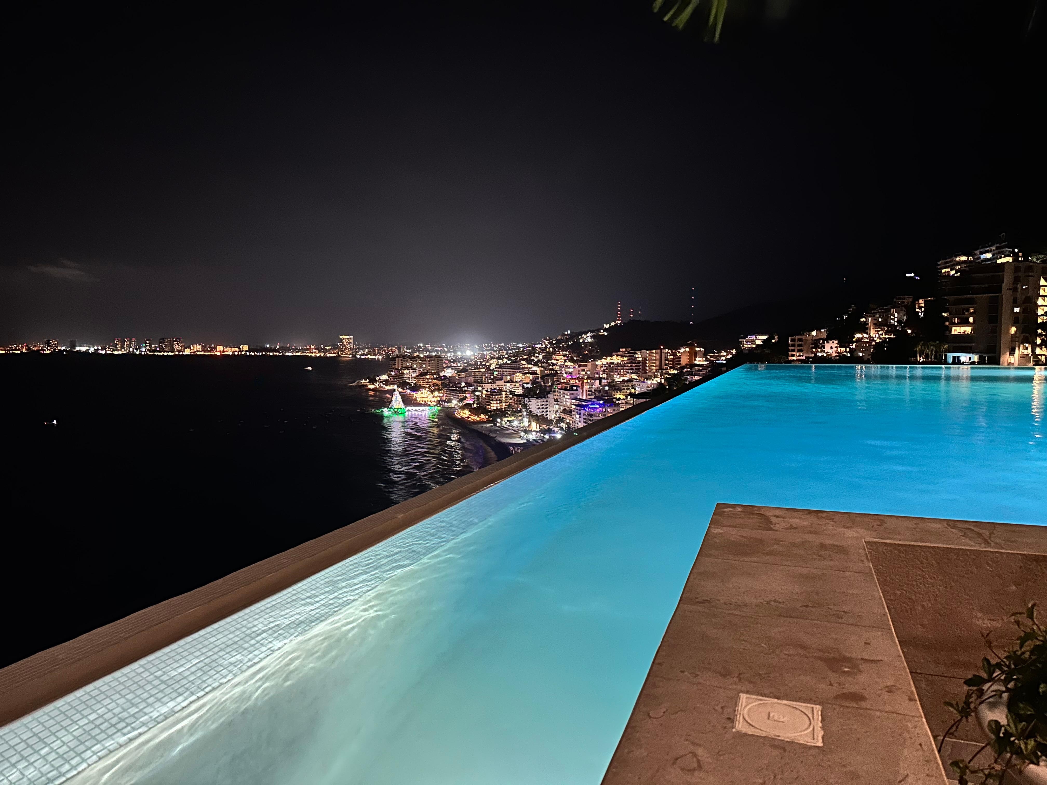 Stunning rooftop at night