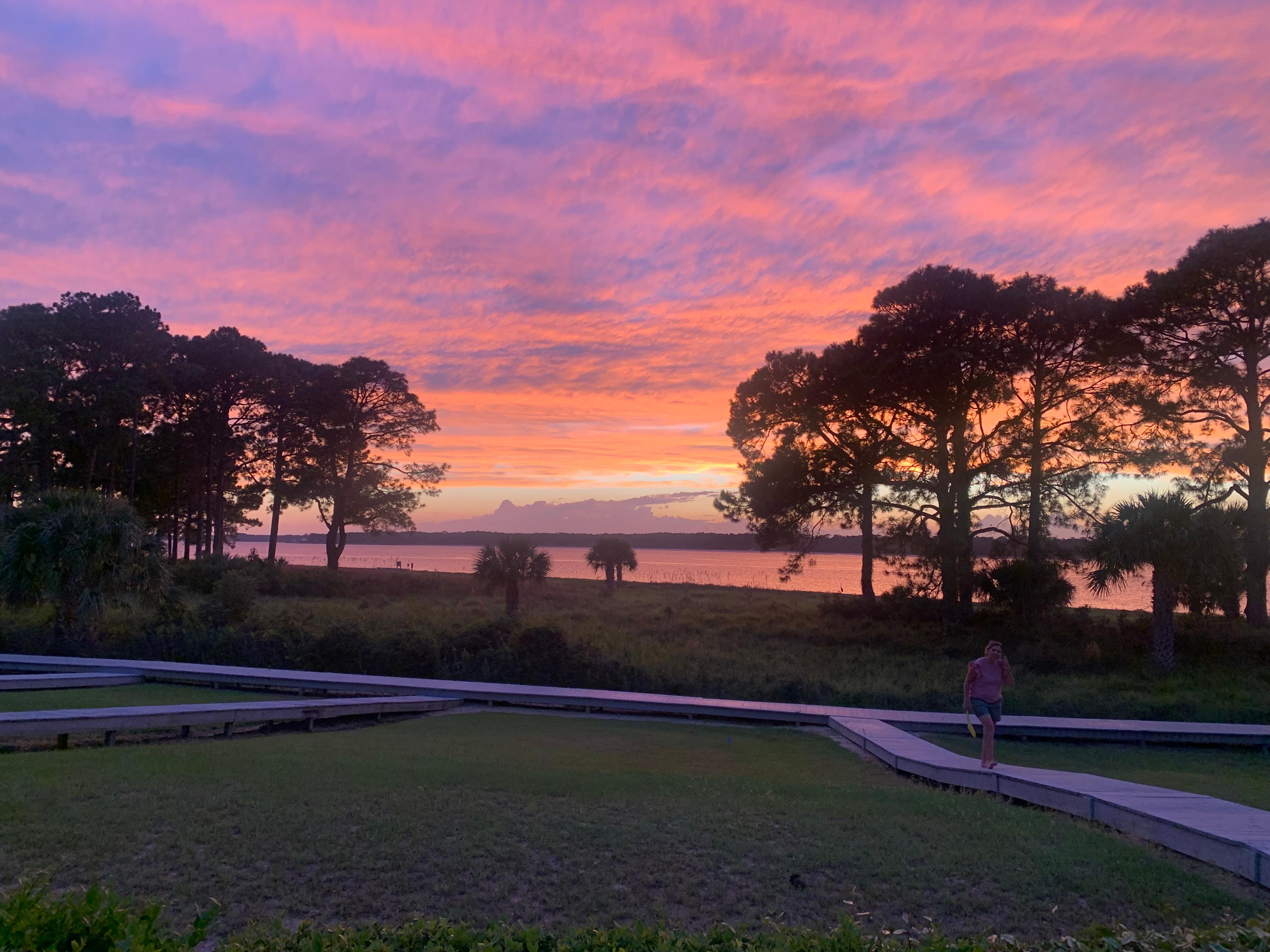 Sunset view from the back yard/deck area. 