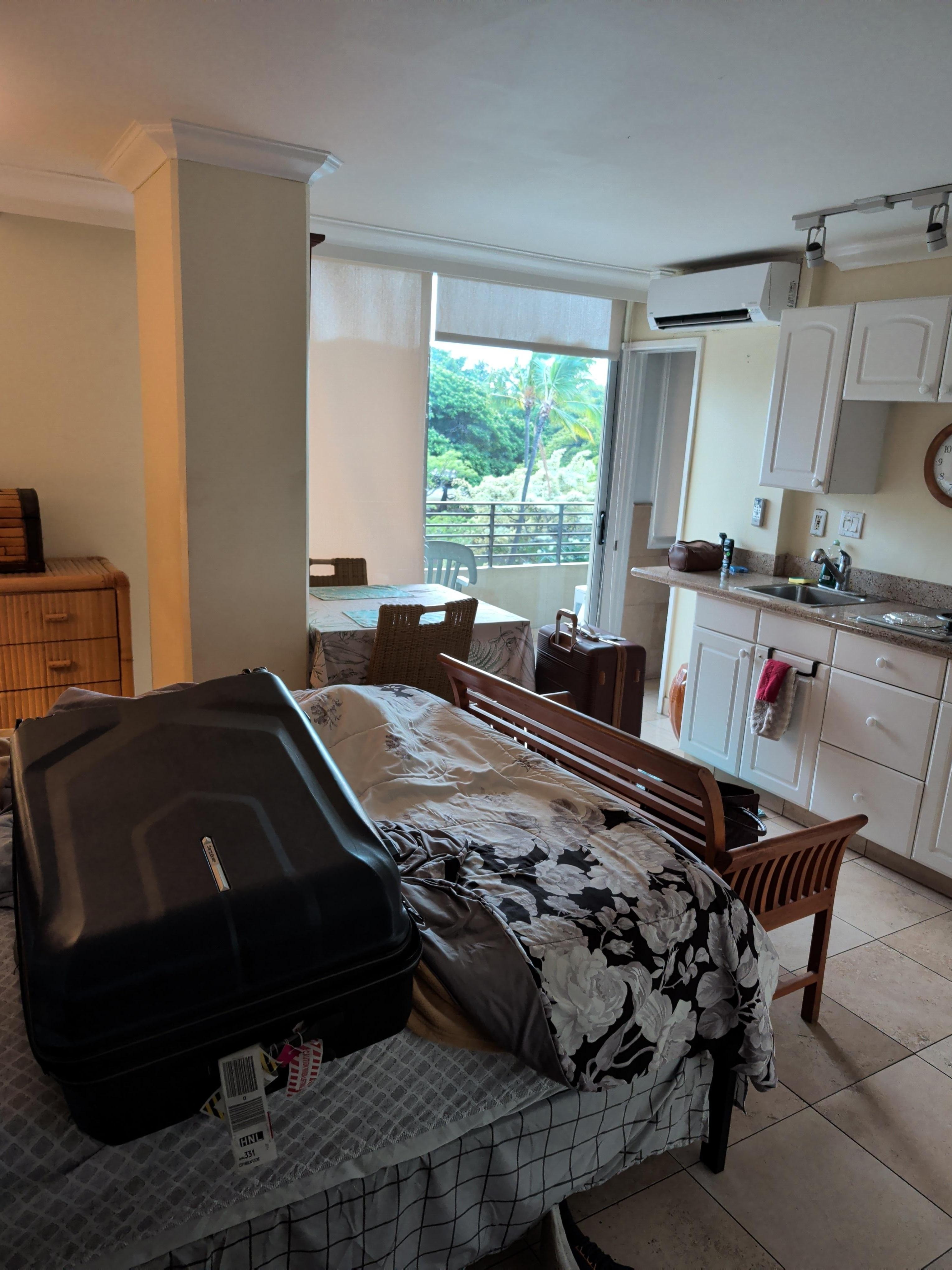 Dining table and bed