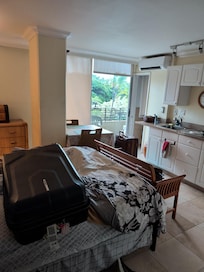 Dining table and bed