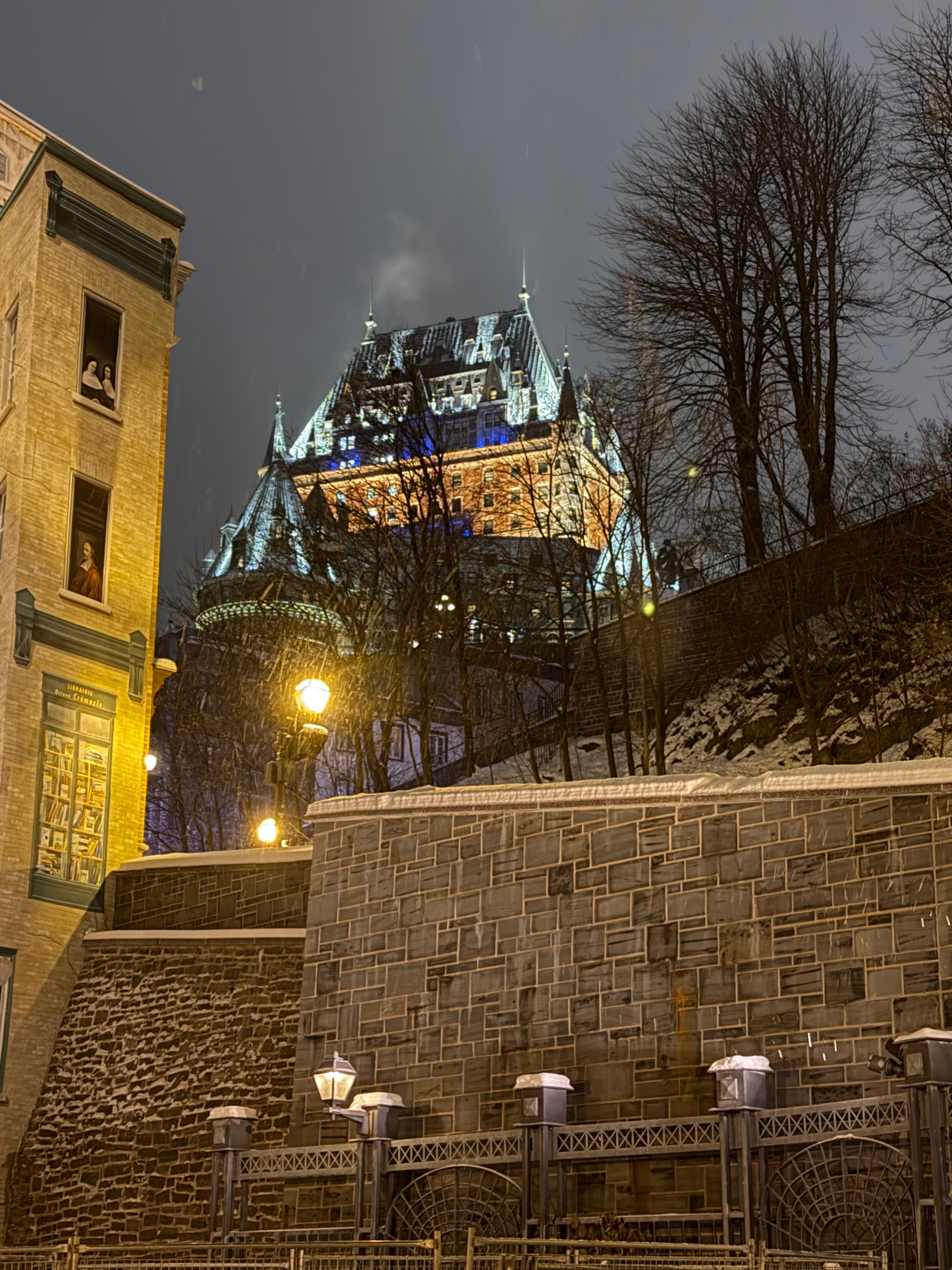 A night time view of the Frontenac from close to the apartment 