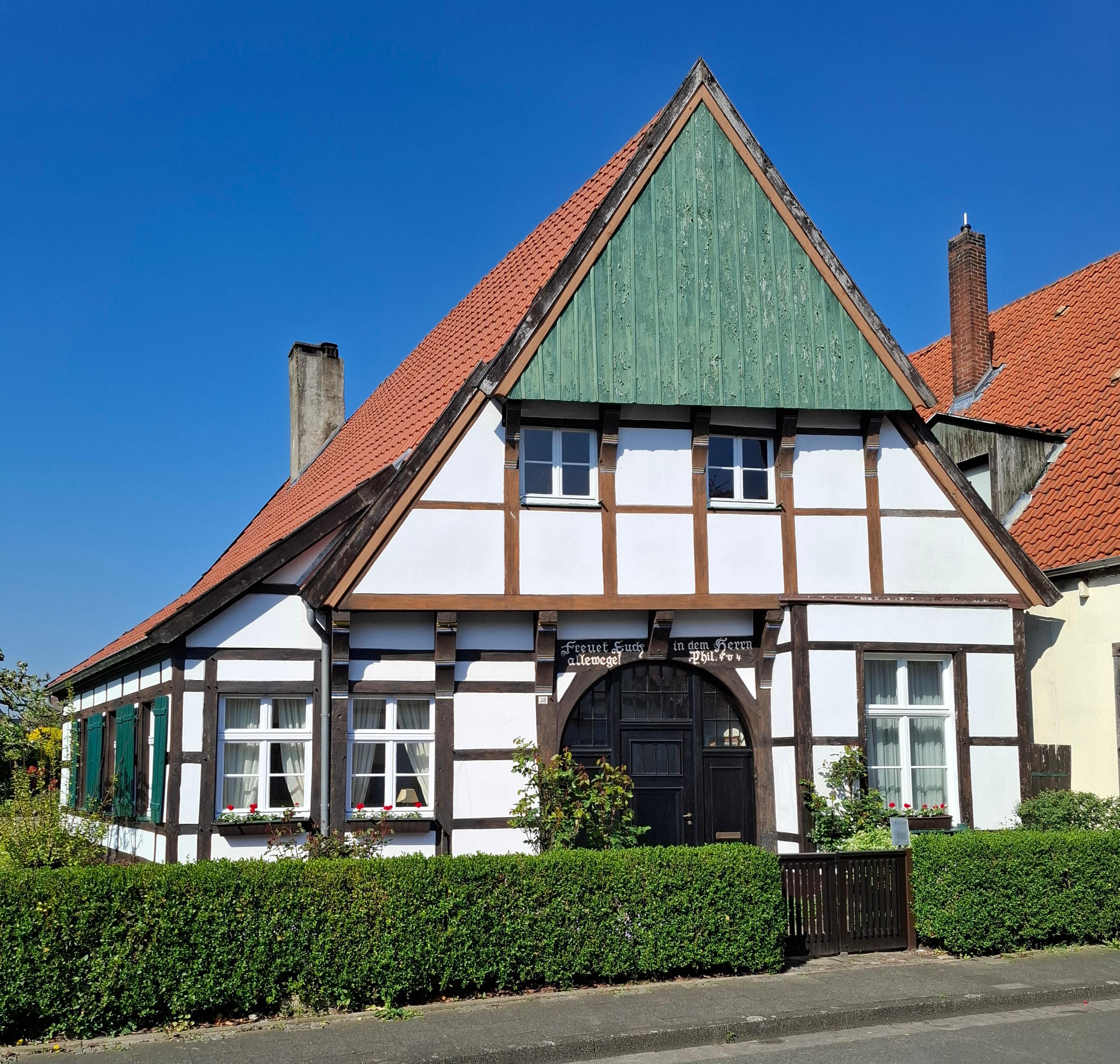 Er zijn in Steinfurt prachtige oude vakwerkhuizen.