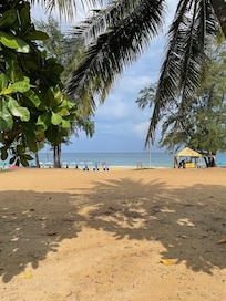 View of the beach from condo.