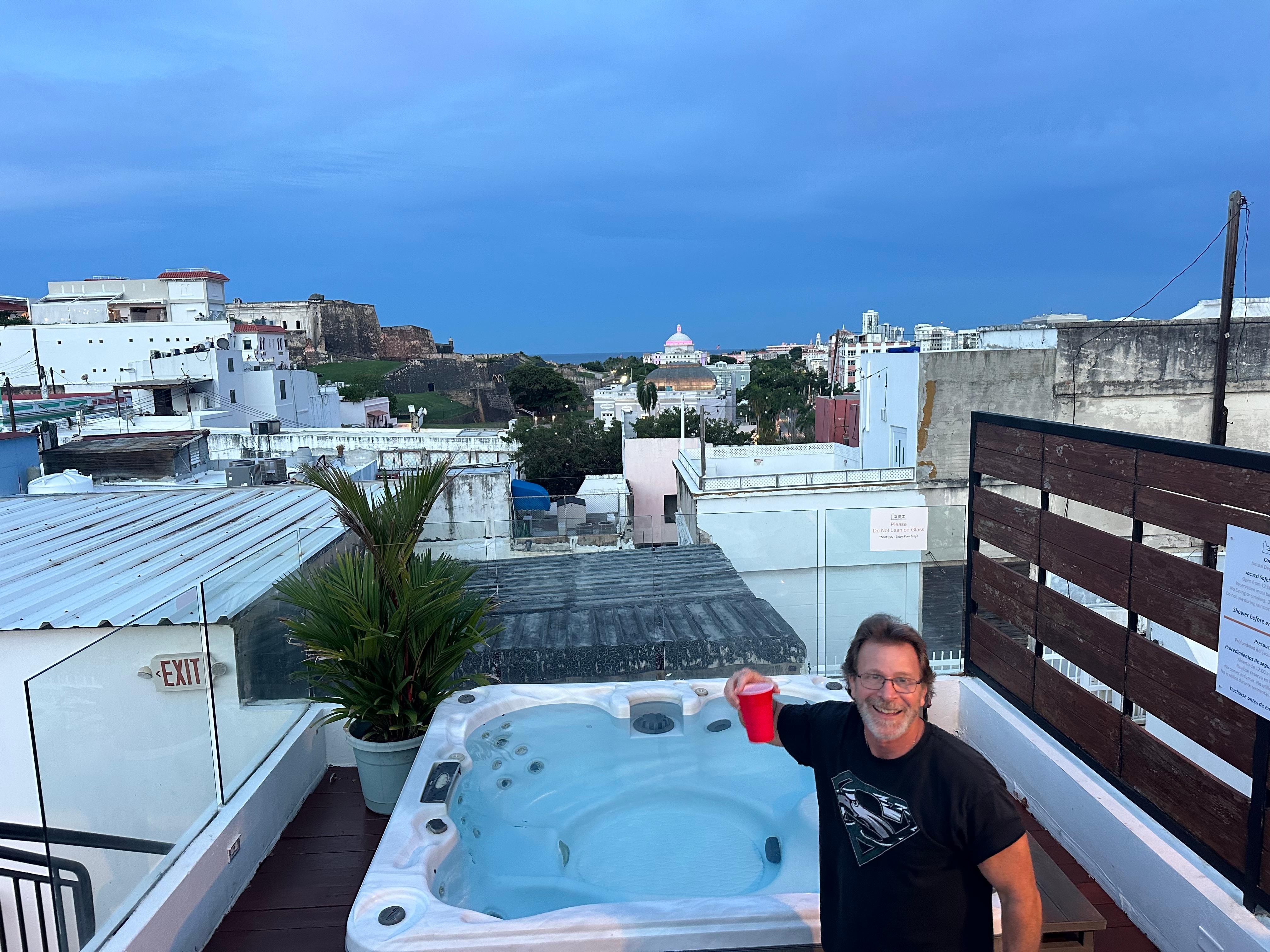 Hot tub with great views