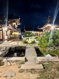 Fish pond in the centre of the property