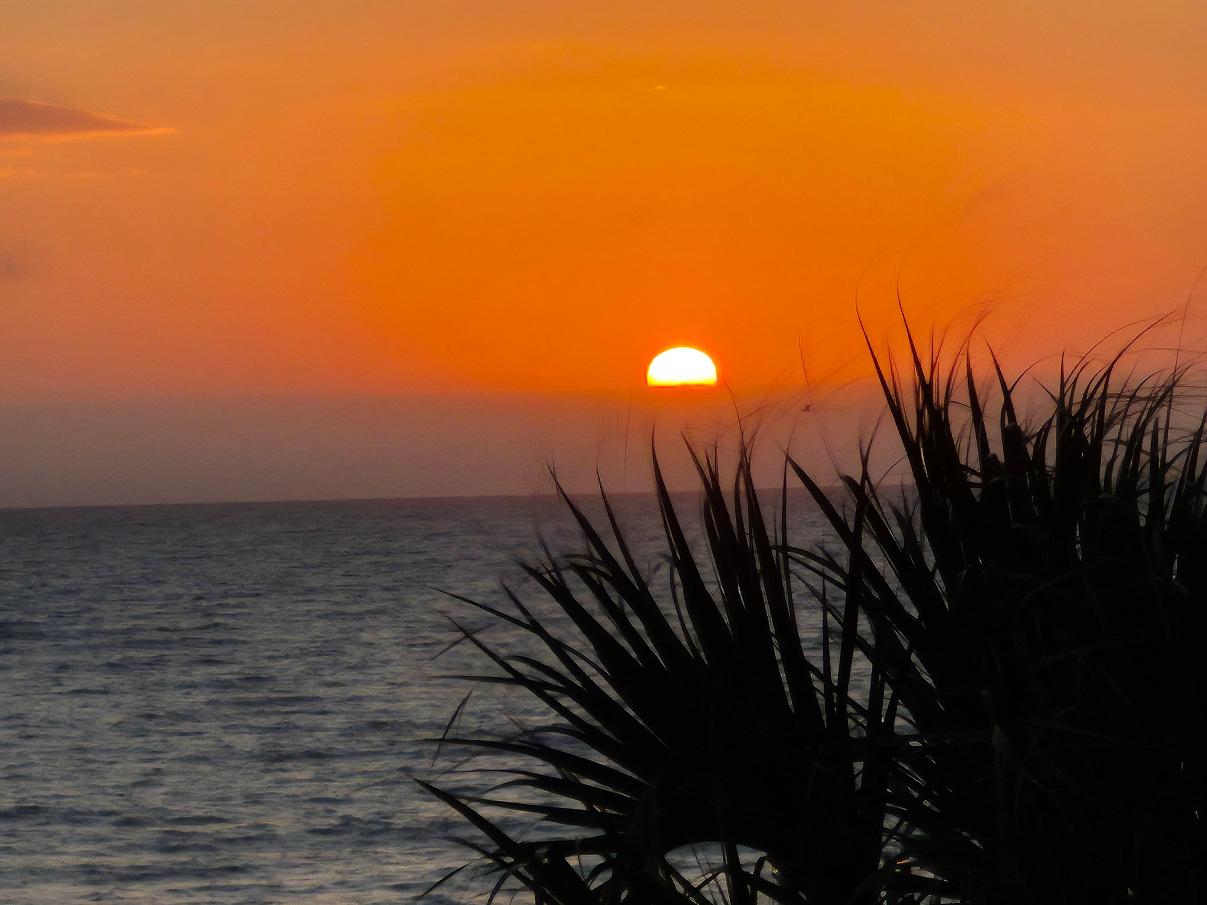 Watching sunrise from the balcony.  