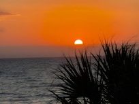 Watching sunrise from the balcony.