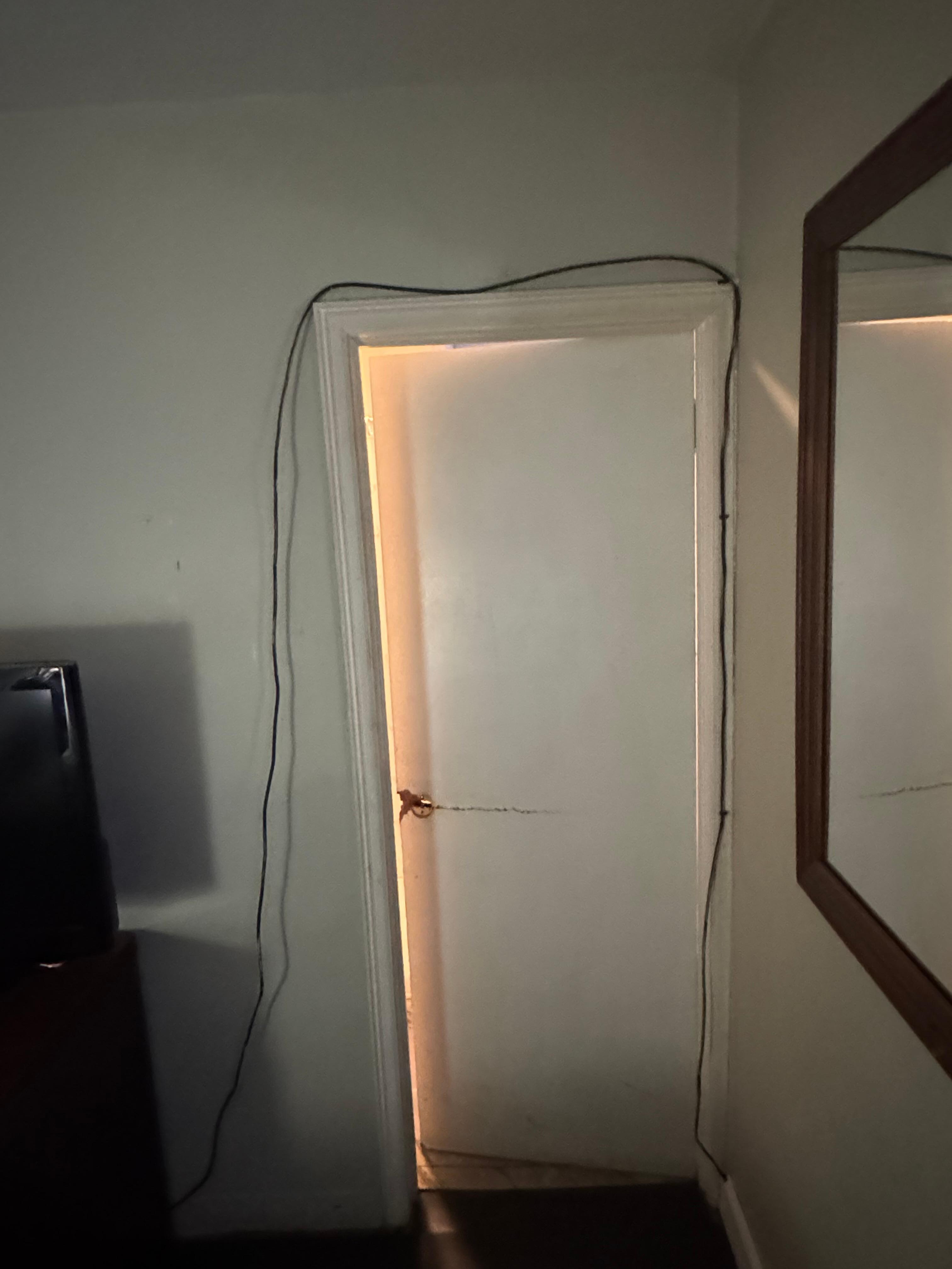 cable just draped over the door