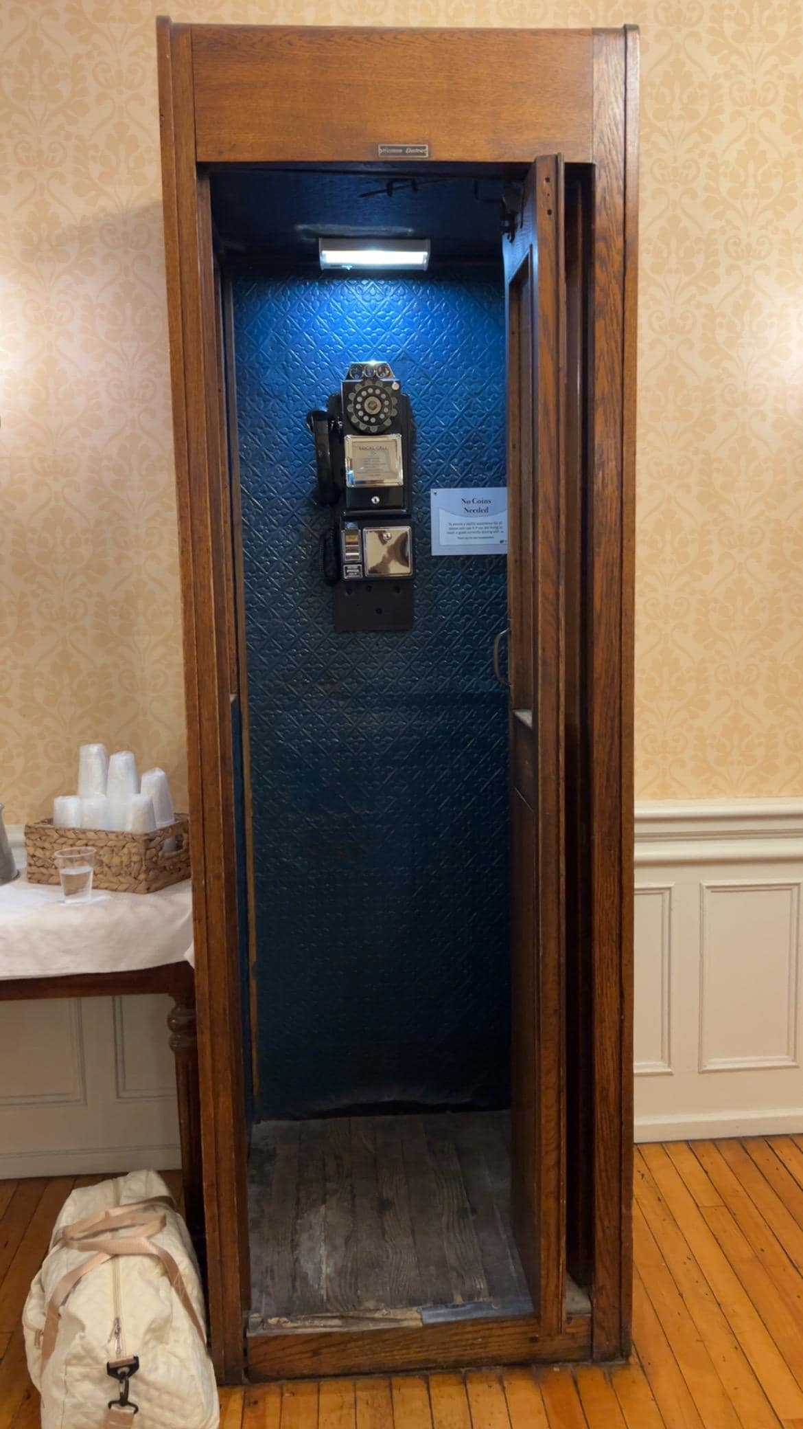 Vintage relic phone booth.
