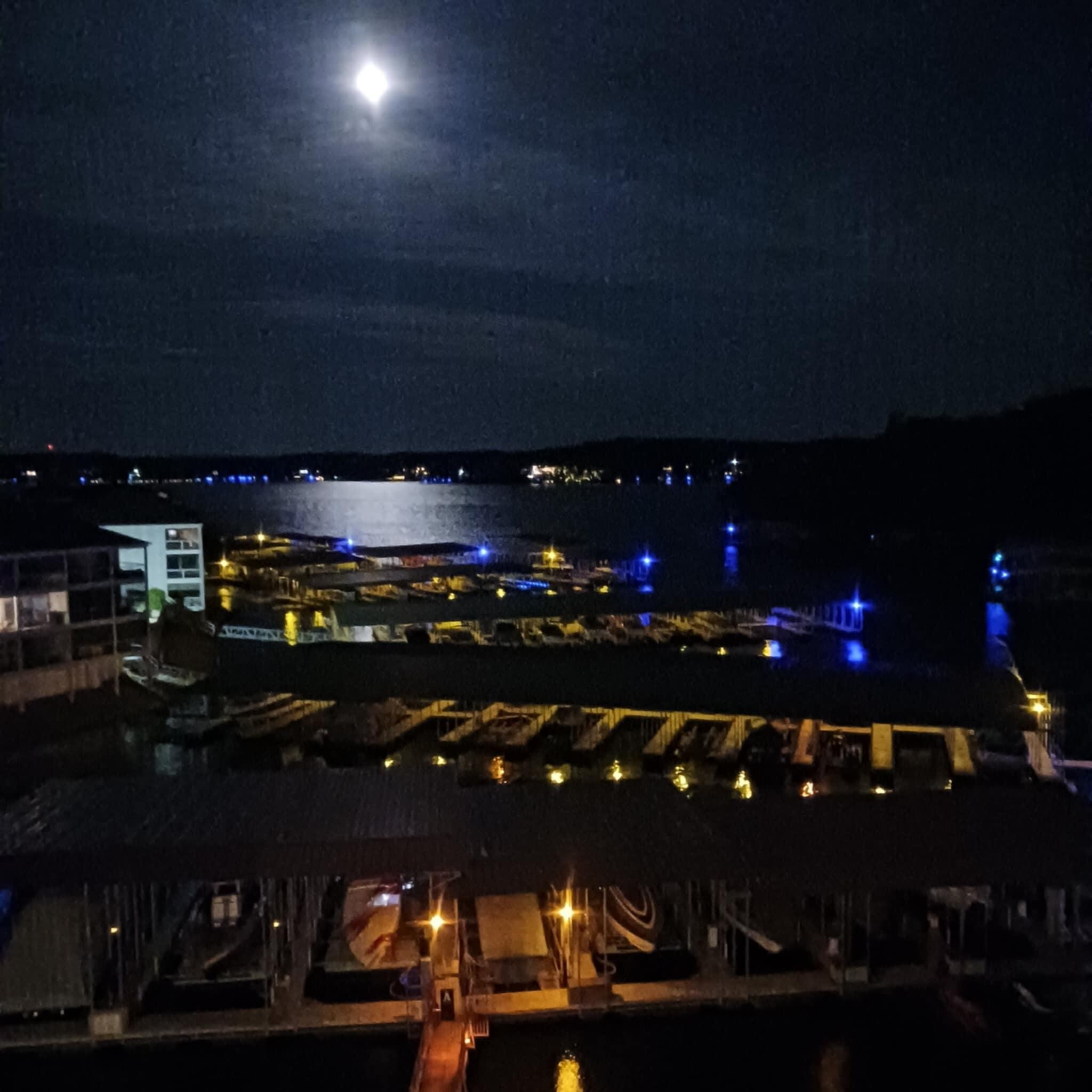 Night view from deck of condo Thursday night.
