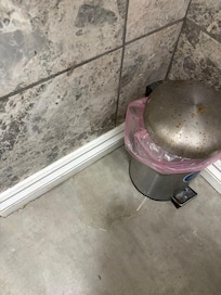 Puddle below the sink