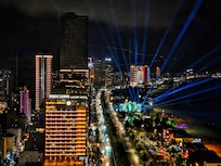 View from the balcony at night