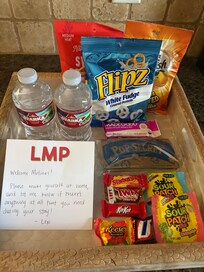 We love the welcome note and snacks. Thanks again