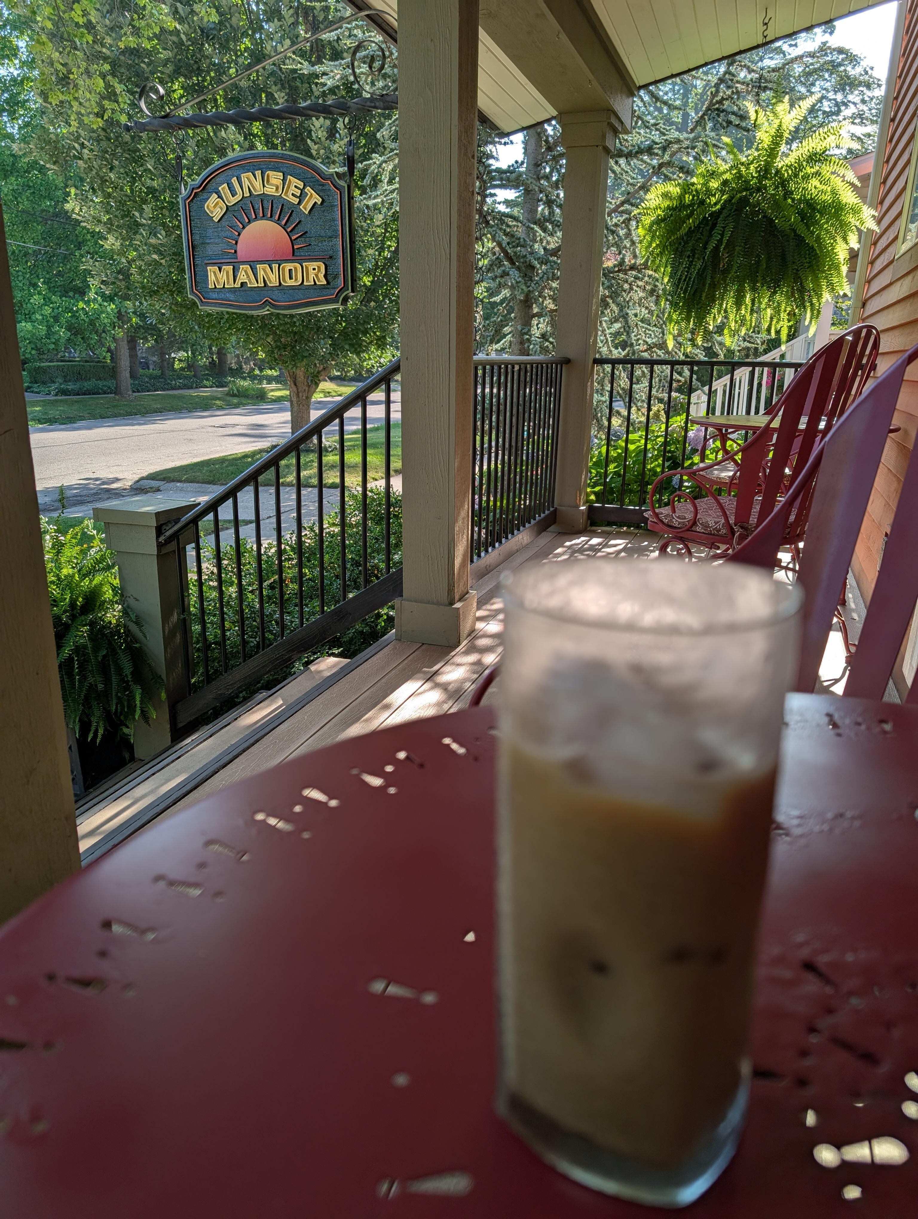 morning coffee on the front porch