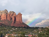 Even a rainy day offers a spectacular view from the deck.