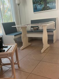 The cutest nook that was perfect for jigsaw puzzles!