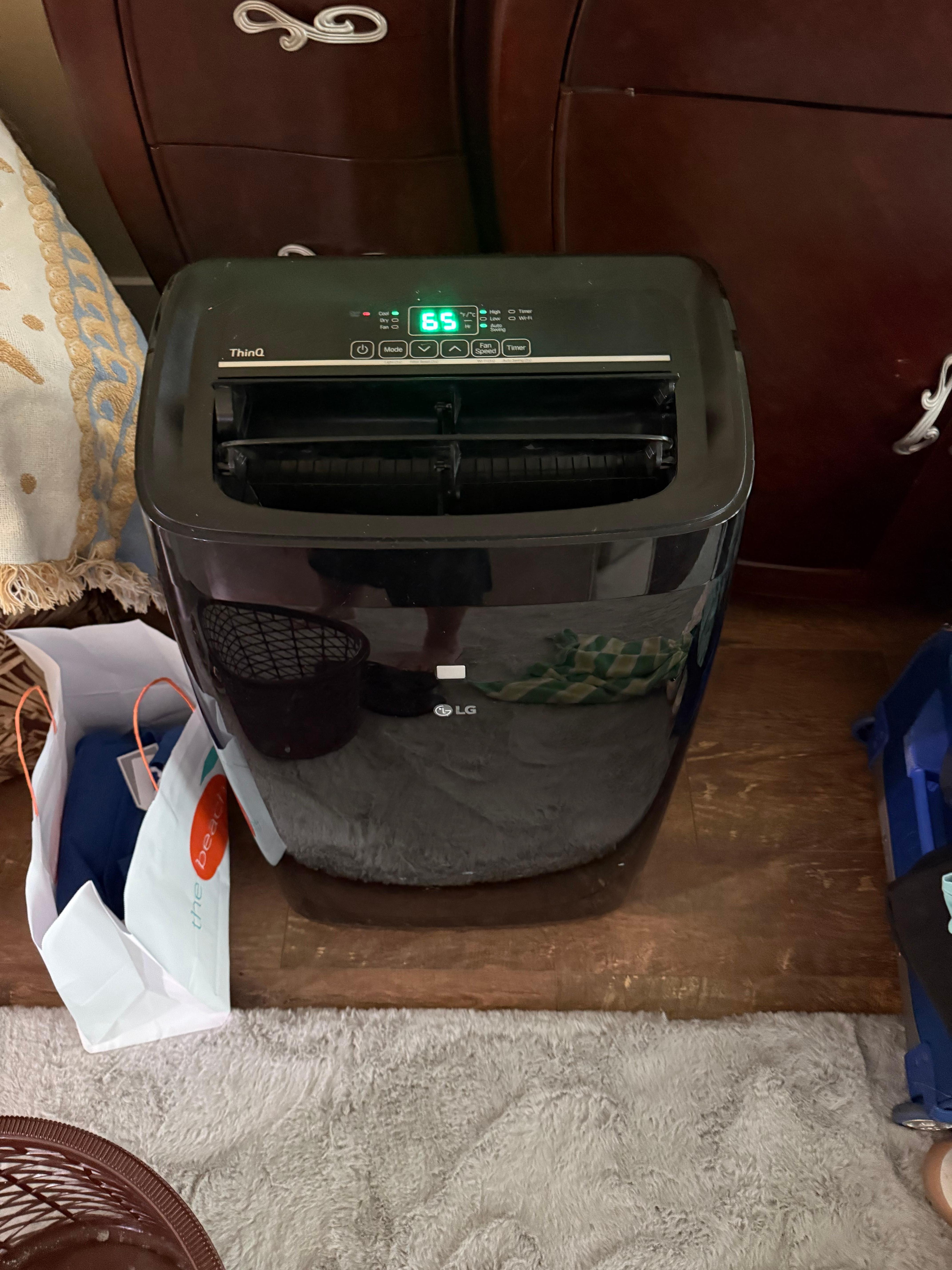 Portable ac u it that’s very loud and lots of lights but a must to keep the temperature below 80 in the master bedroom 