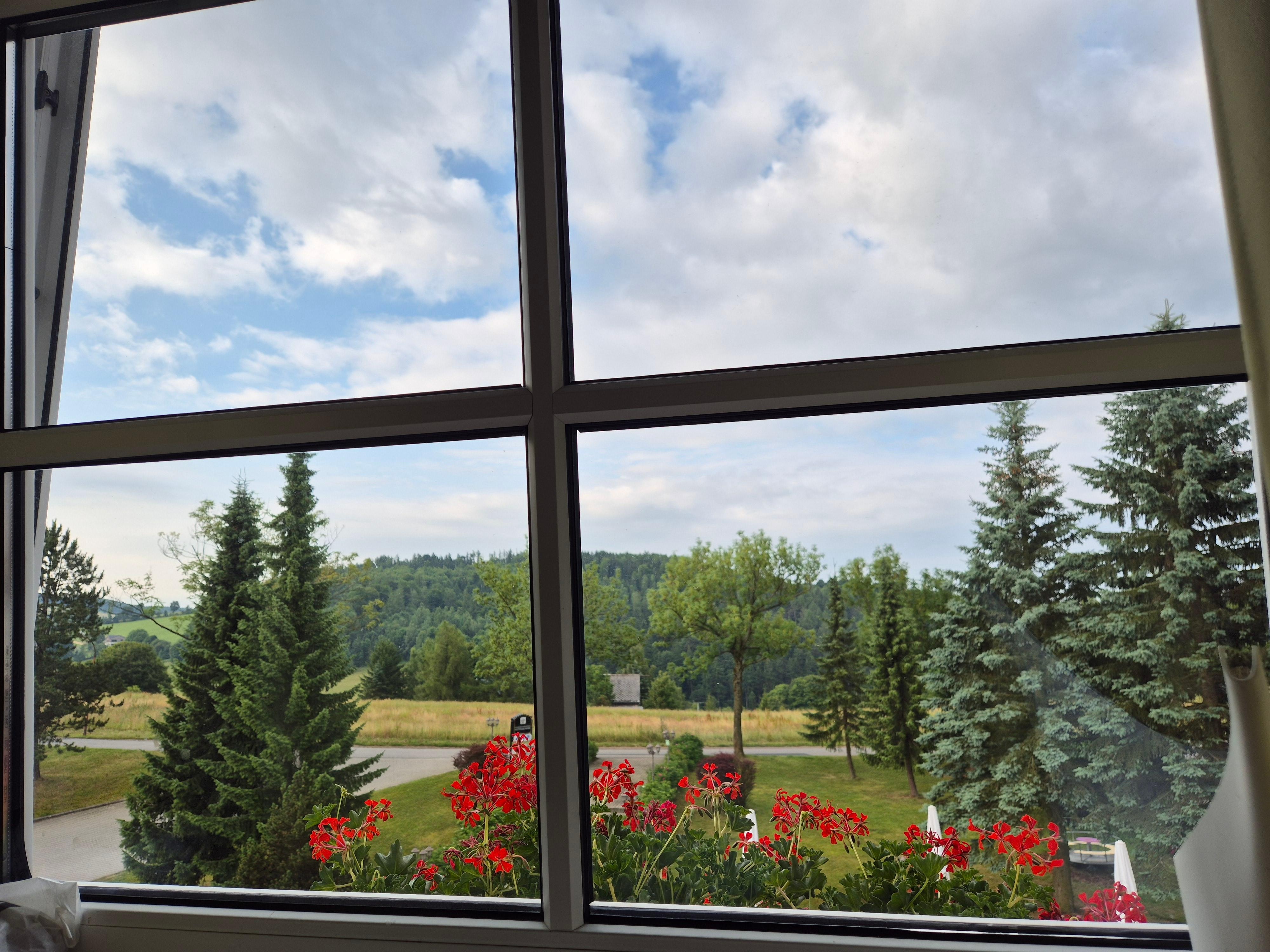 Blick aus unserem Zimmer, vom Bett aus
