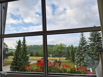Blick aus unserem Zimmer, vom Bett aus