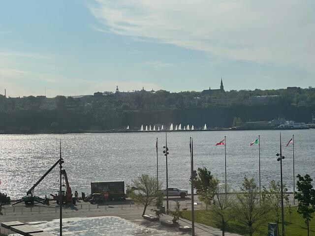 The fountains across the river.