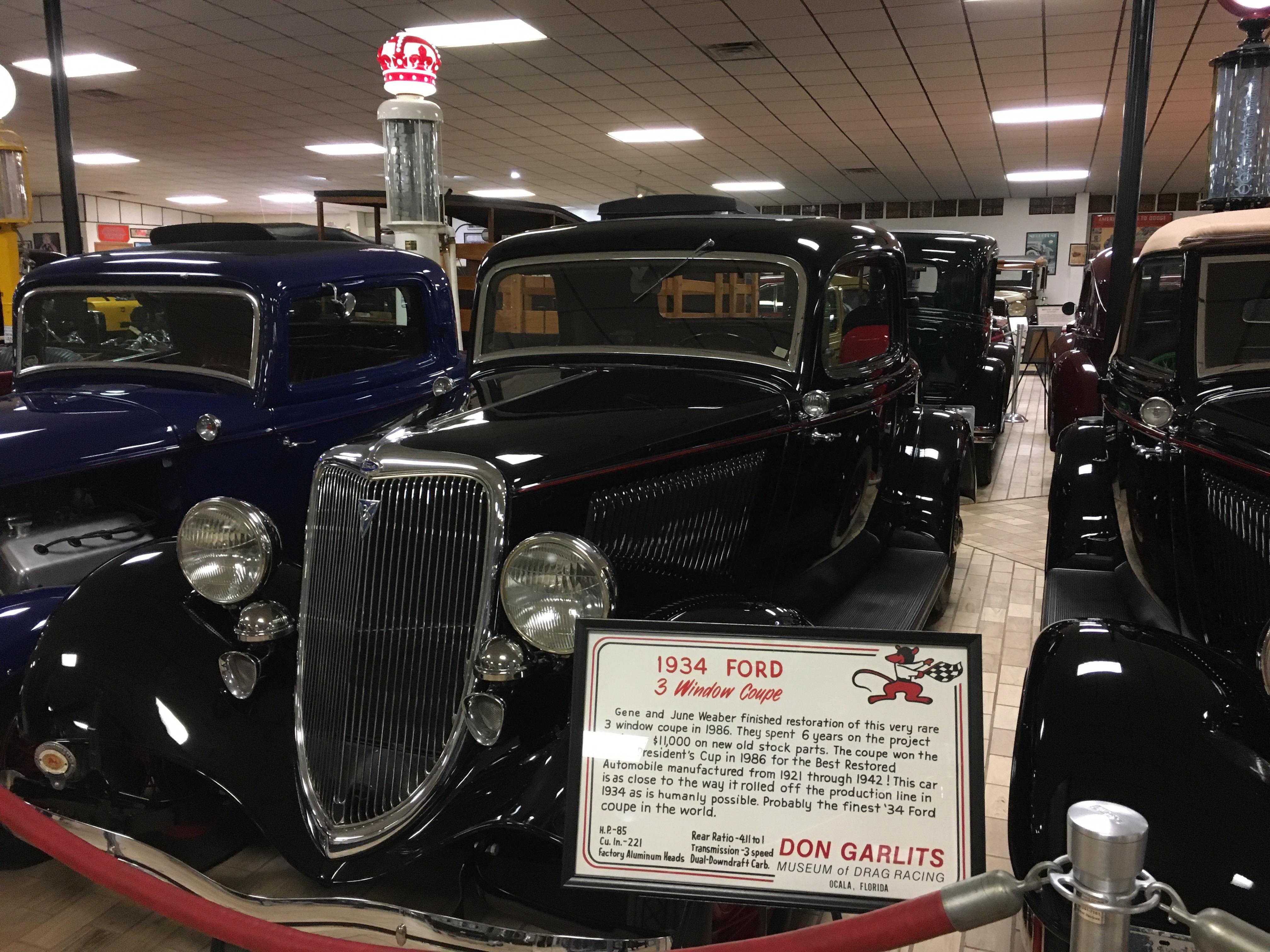 Go to Don Garlits Museum of Drag Racing near Ocala.  You will be impressed with the collection of old cars and drag cars!